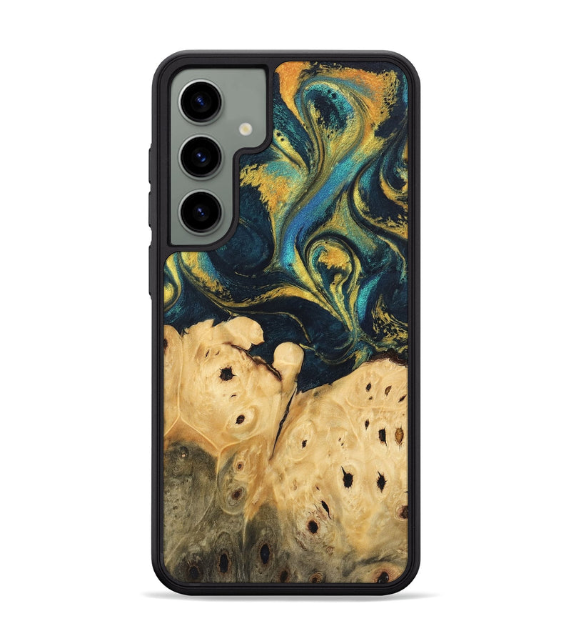 Galaxy S24 Plus Wood Phone Case - Julisa (Teal & Gold, 746384)