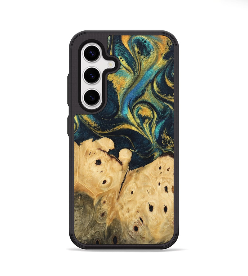 Galaxy S25 Plus Wood Phone Case - Julisa (Teal & Gold, 746384)