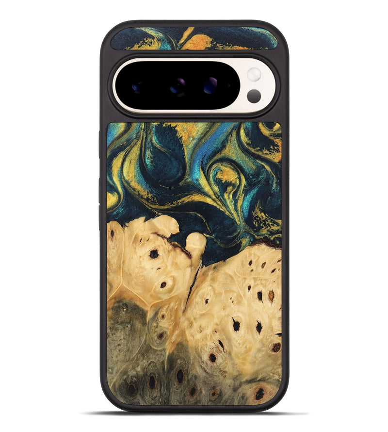 Pixel 9 Pro XL Wood Phone Case - Julisa (Teal & Gold, 746384)