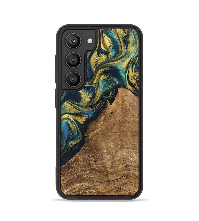 Galaxy S23 Wood Phone Case - Madge (Teal & Gold, 746385)