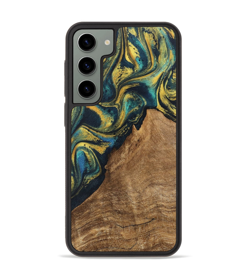 Galaxy S23 Plus Wood Phone Case - Madge (Teal & Gold, 746385)