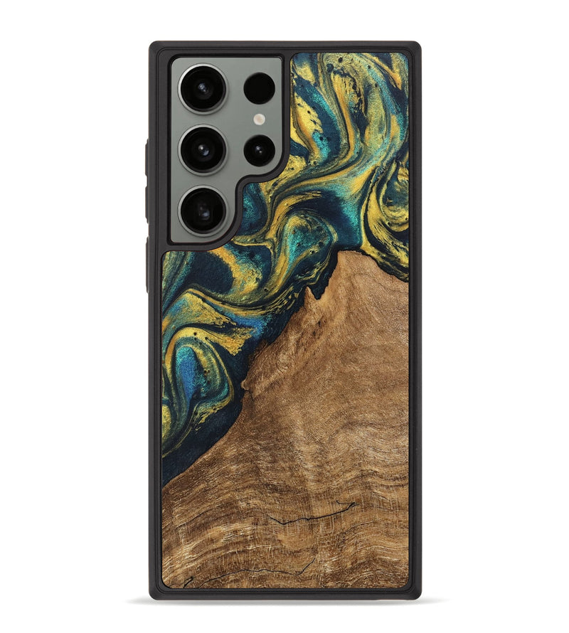 Galaxy S23 Ultra Wood Phone Case - Madge (Teal & Gold, 746385)