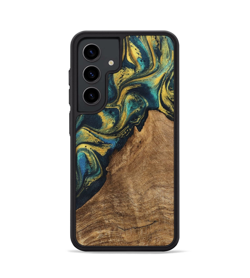 Galaxy S24 Wood Phone Case - Madge (Teal & Gold, 746385)