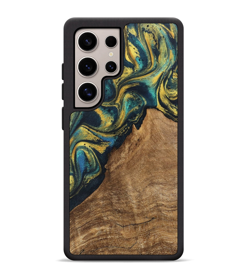 Galaxy S25 Ultra Wood Phone Case - Madge (Teal & Gold, 746385)