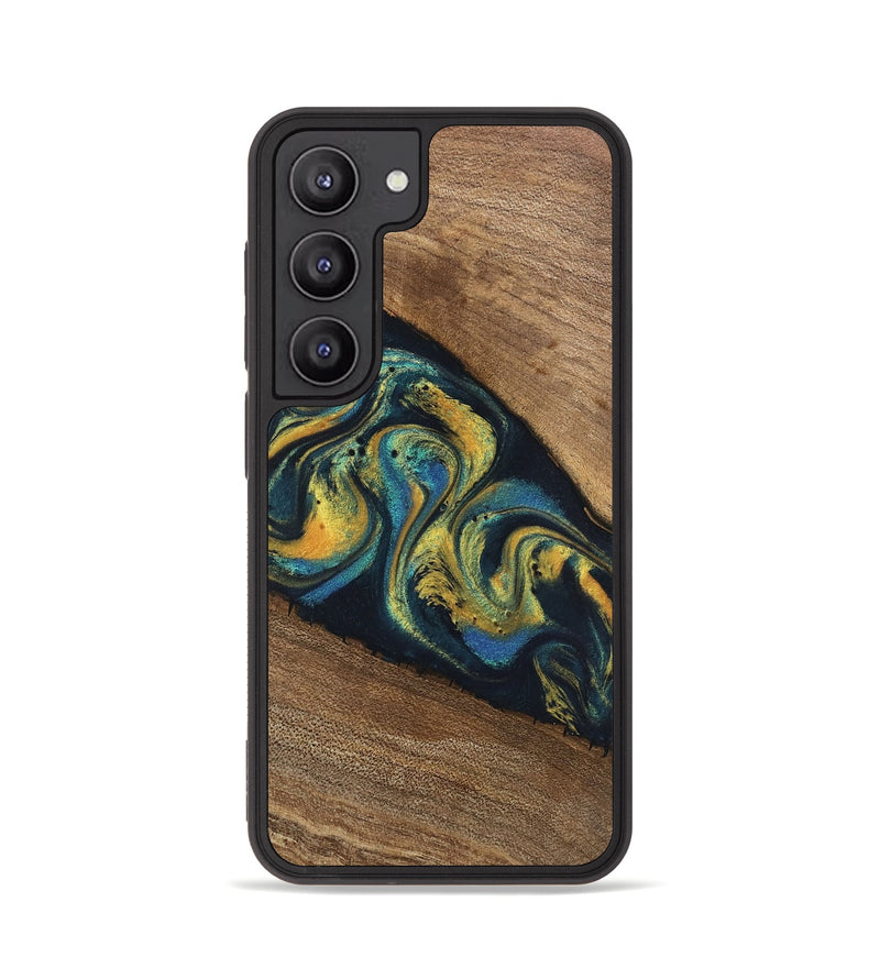 Galaxy S23 Wood Phone Case - Nikia (Teal & Gold, 746388)