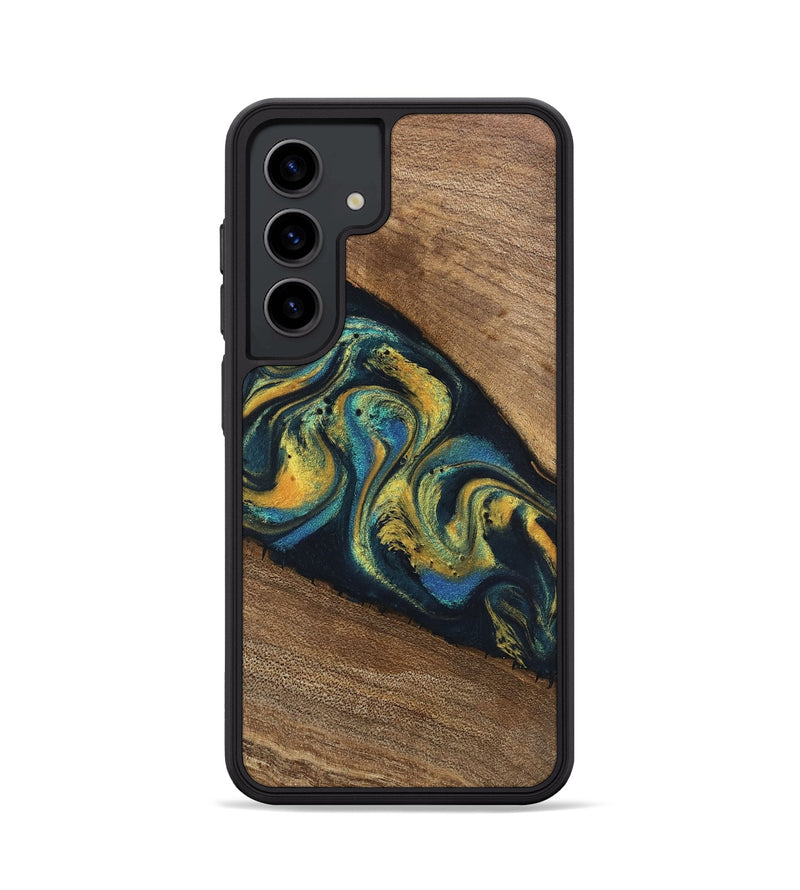 Galaxy S24 Wood Phone Case - Nikia (Teal & Gold, 746388)