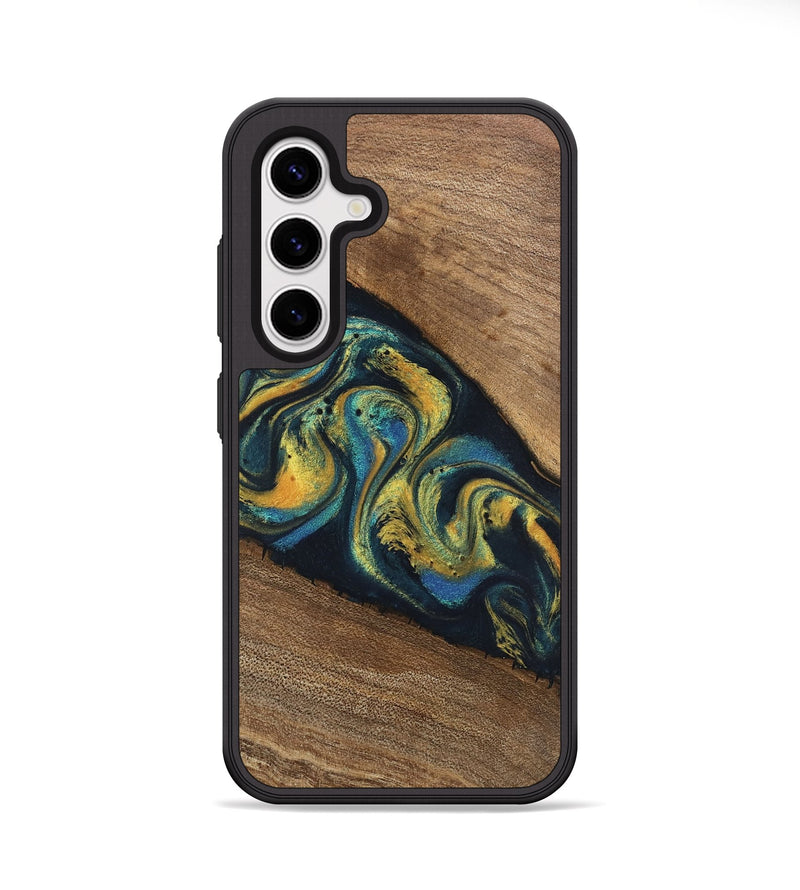 Galaxy S25 Plus Wood Phone Case - Nikia (Teal & Gold, 746388)