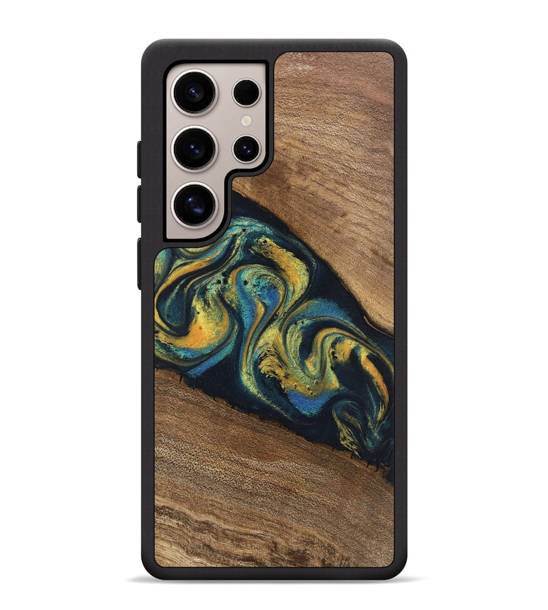 Galaxy S25 Ultra Wood Phone Case - Nikia (Teal & Gold, 746388)