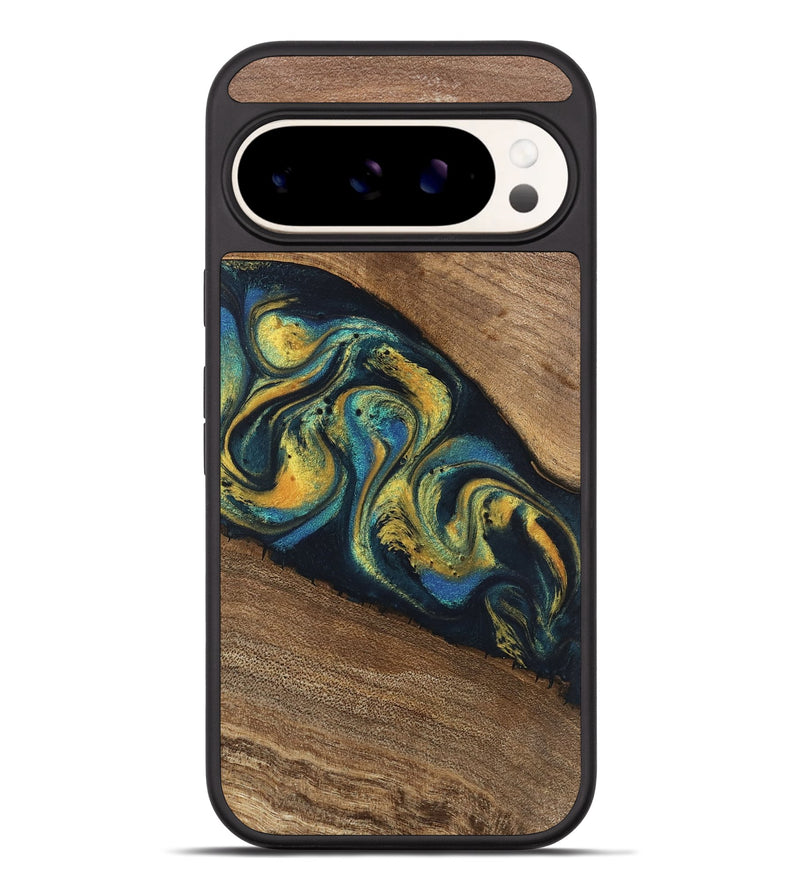 Pixel 9 Pro XL Wood Phone Case - Nikia (Teal & Gold, 746388)