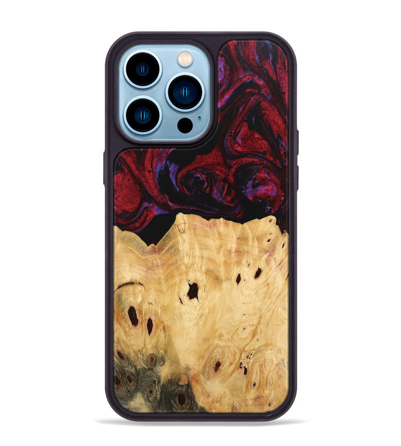 iPhone 14 Pro Max Wood Phone Case - Marylyn (Red, 746390)