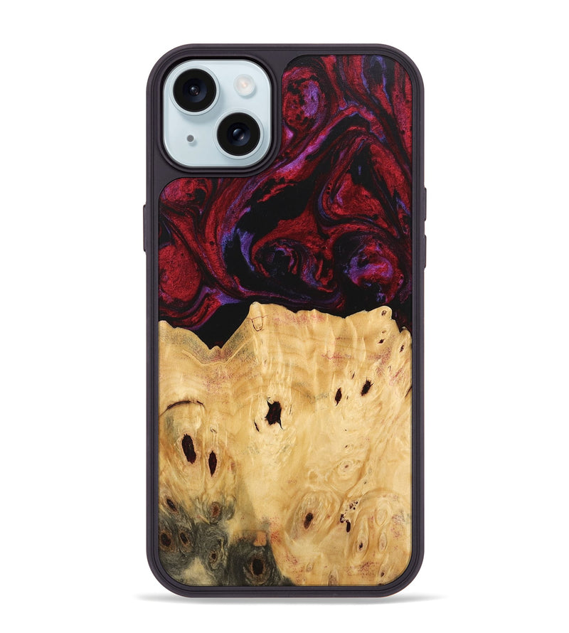 iPhone 15 Plus Wood Phone Case - Marylyn (Red, 746390)