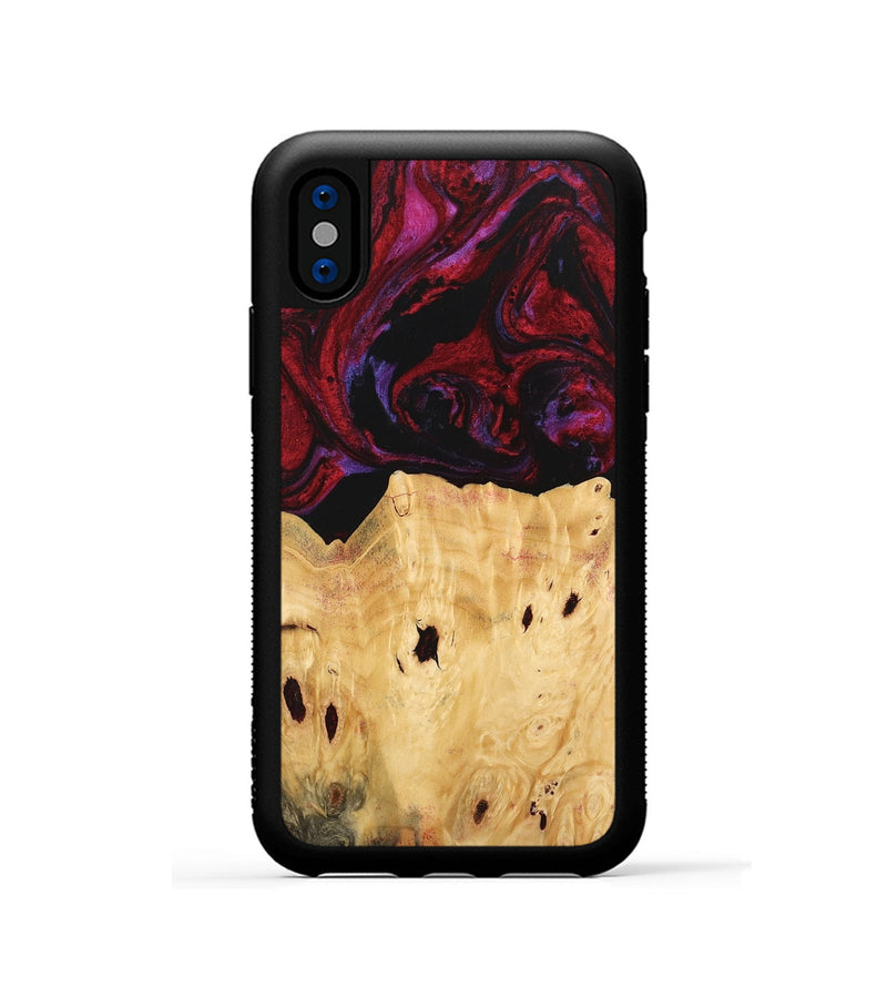 iPhone Xs Wood Phone Case - Marylyn (Red, 746390)