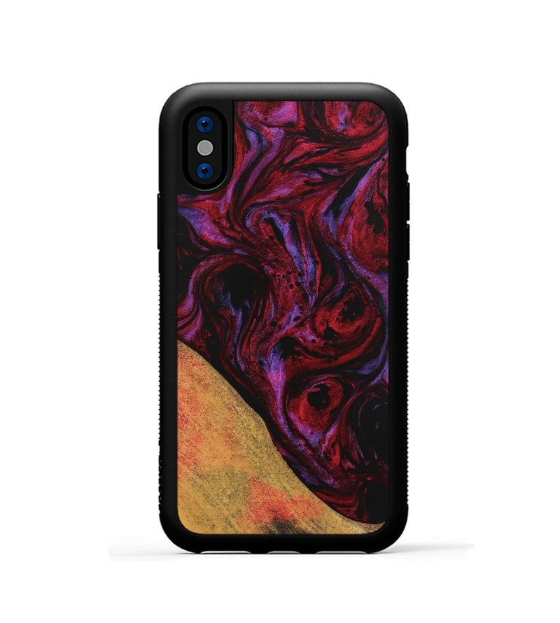 iPhone Xs Wood Phone Case - Dona (Red, 746391)