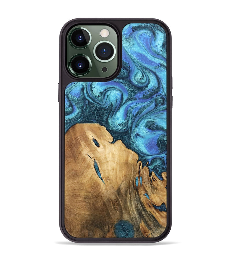 iPhone 13 Pro Max Wood Phone Case - Rhonda (Blue, 746392)