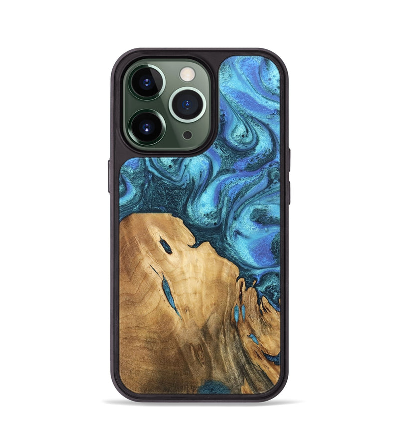 iPhone 13 Pro Wood Phone Case - Rhonda (Blue, 746392)