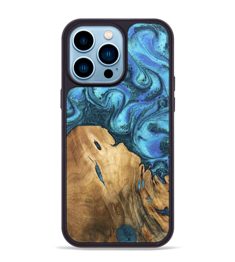 iPhone 14 Pro Max Wood Phone Case - Rhonda (Blue, 746392)