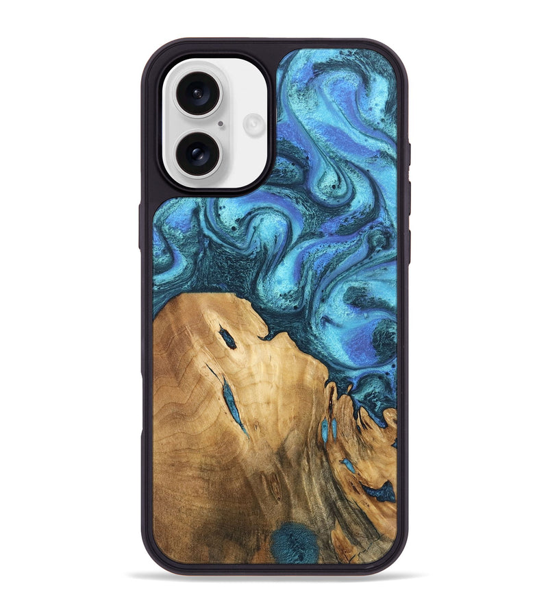 iPhone 16 Plus Wood Phone Case - Rhonda (Blue, 746392)