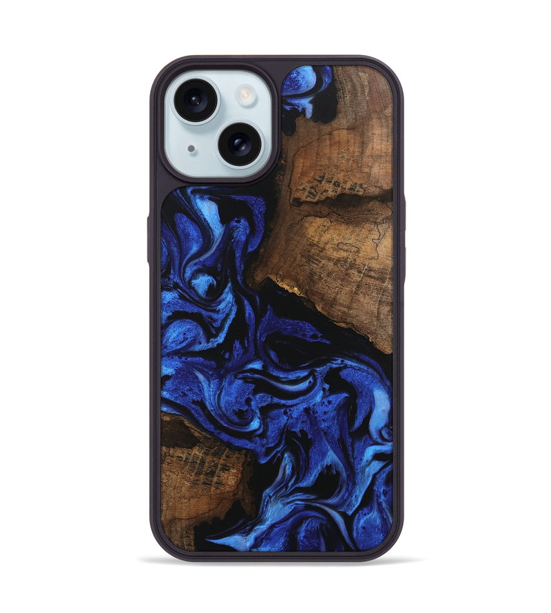 iPhone 15 Wood Phone Case - Griffin (Blue, 746394)