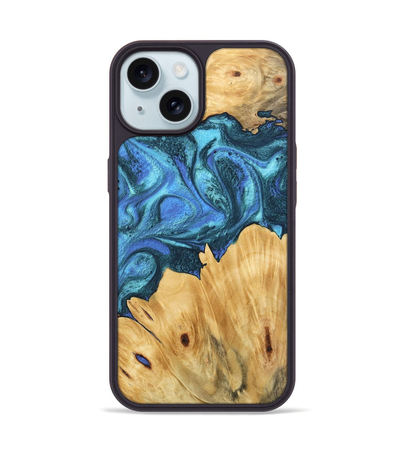 iPhone 15 Wood Phone Case - Meyer (Blue, 746395)