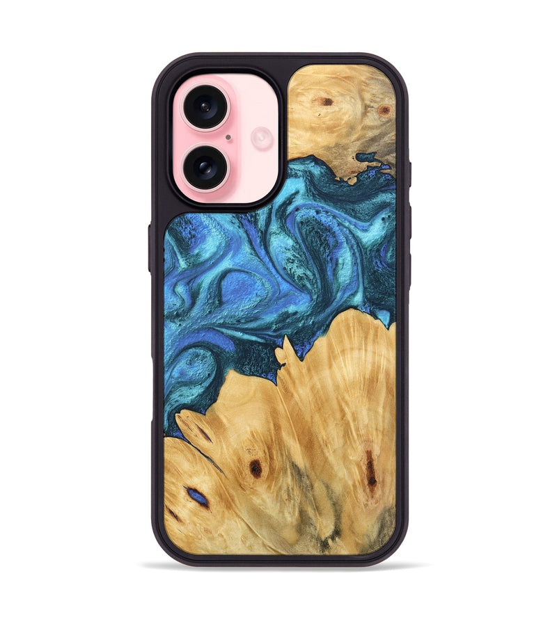 iPhone 16 Wood Phone Case - Meyer (Blue, 746395)