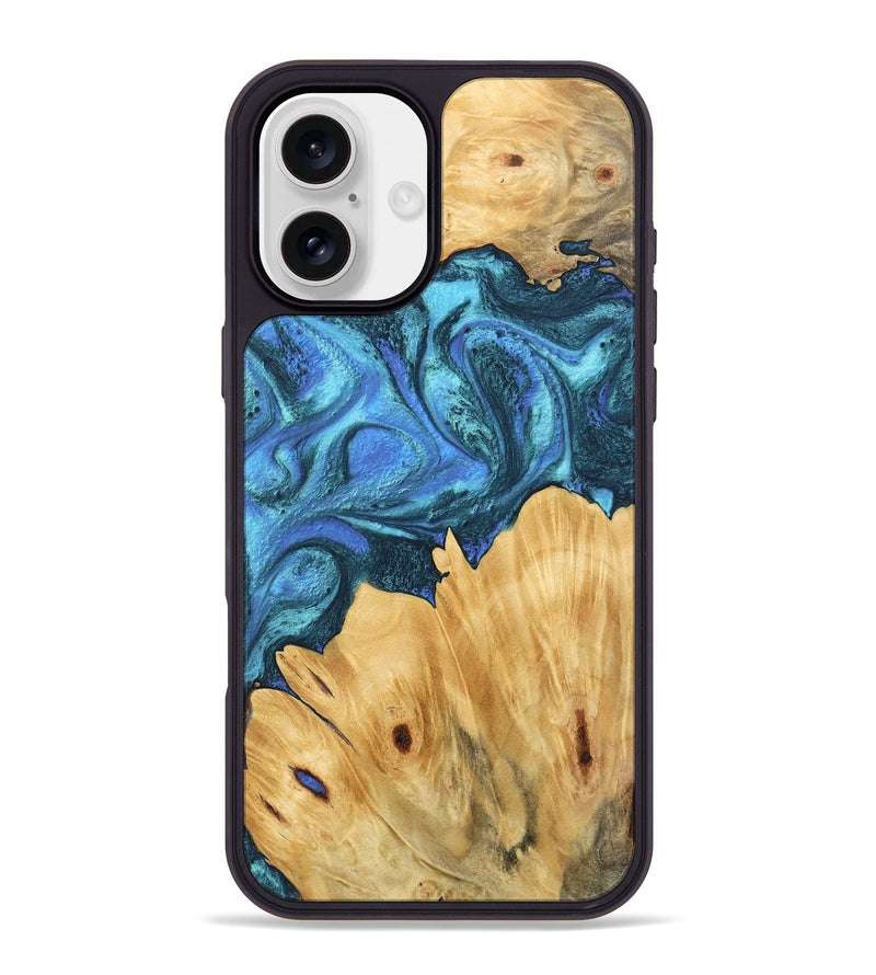 iPhone 16 Plus Wood Phone Case - Meyer (Blue, 746395)