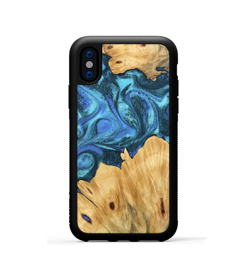 iPhone Xs Wood Phone Case - Meyer (Blue, 746395)