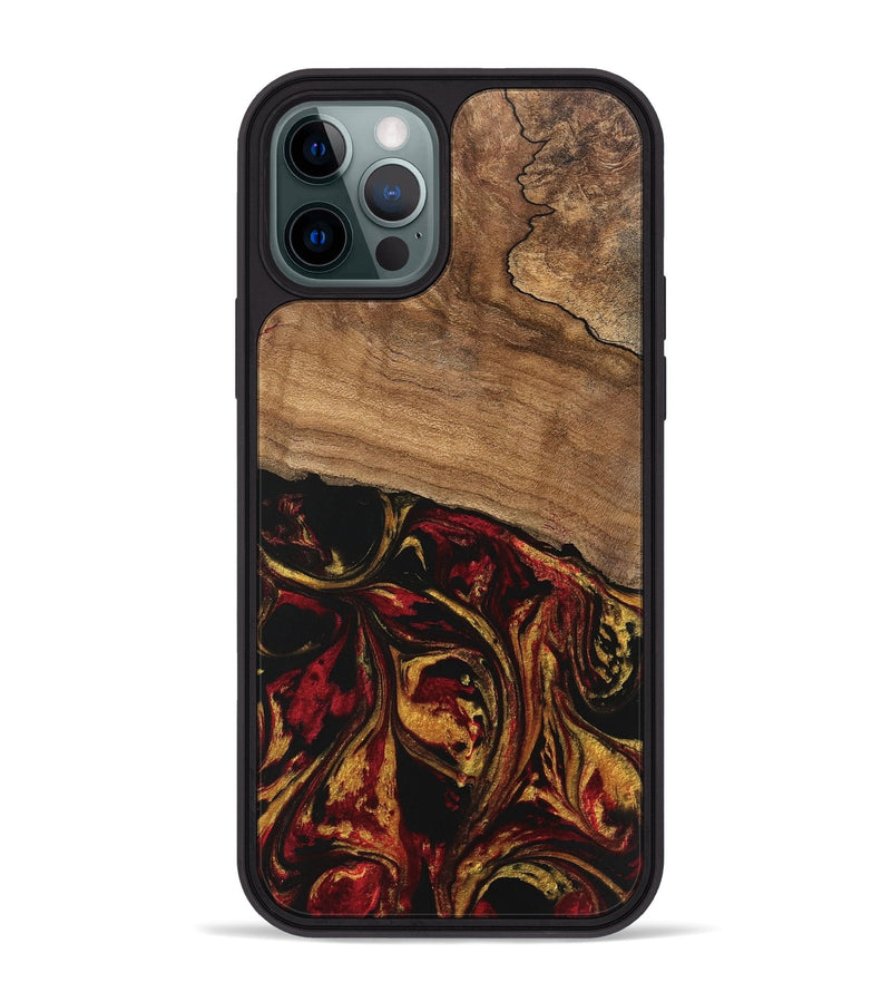 iPhone 12 Pro Max Wood Phone Case - Genesis (Red, 746398)