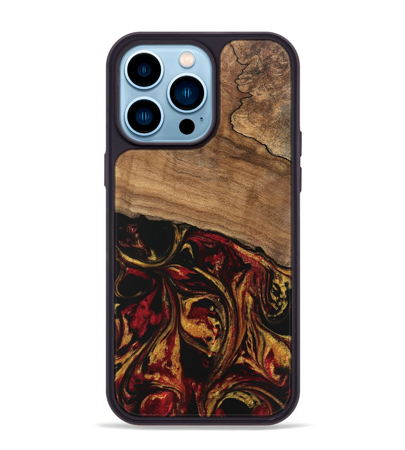 iPhone 14 Pro Max Wood Phone Case - Genesis (Red, 746398)