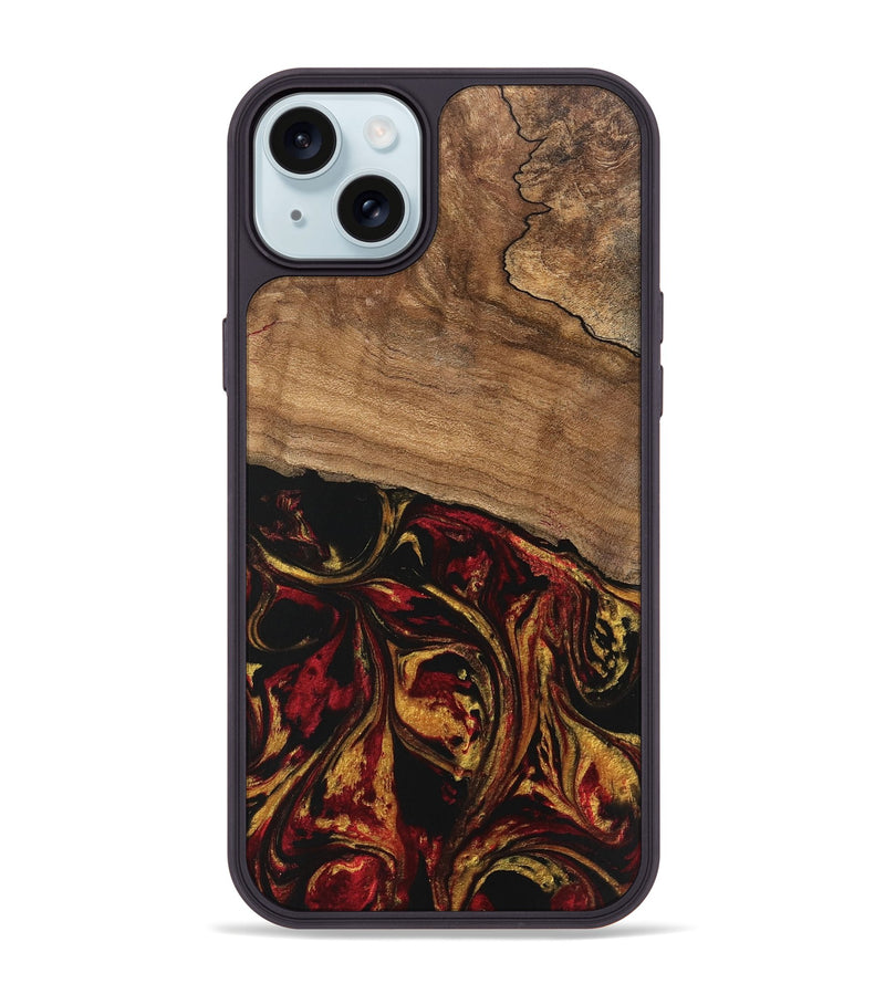 iPhone 15 Plus Wood Phone Case - Genesis (Red, 746398)