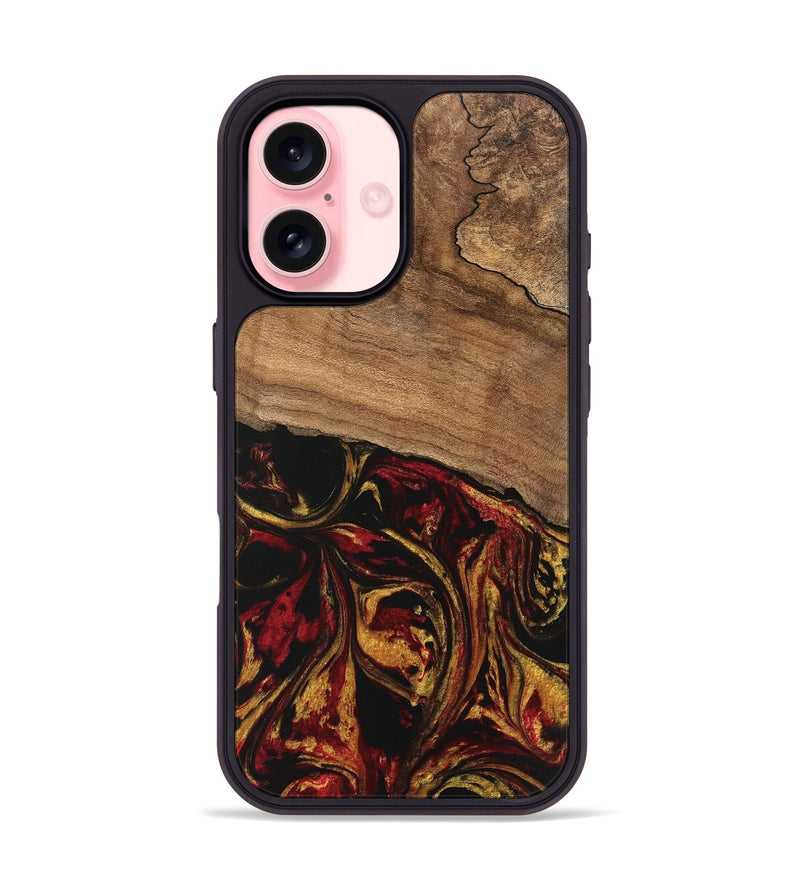 iPhone 16 Wood Phone Case - Genesis (Red, 746398)