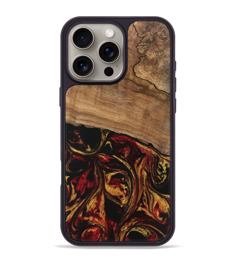 iPhone 16 Pro Max Wood Phone Case - Genesis (Red, 746398)