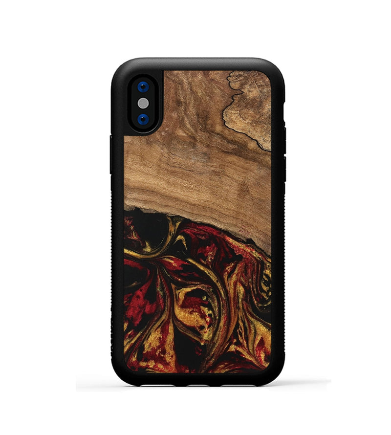 iPhone Xs Wood Phone Case - Genesis (Red, 746398)