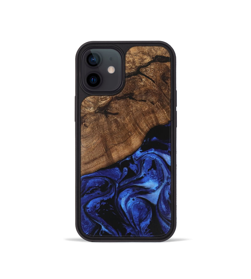 iPhone 12 mini Wood Phone Case - Dariana (Blue, 746399)