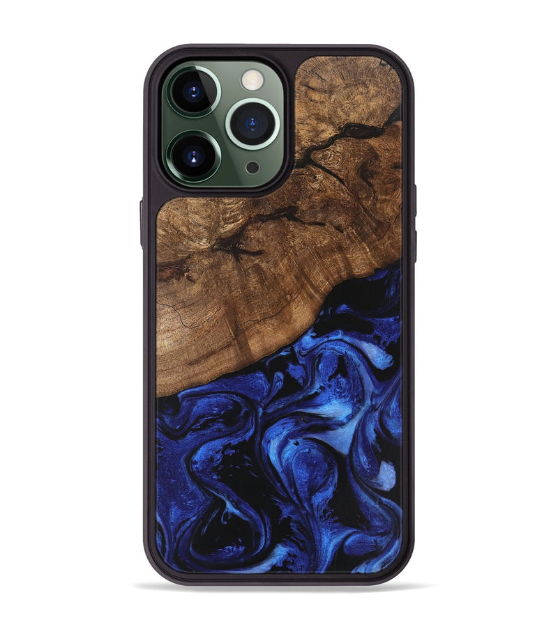 iPhone 13 Pro Max Wood Phone Case - Dariana (Blue, 746399)