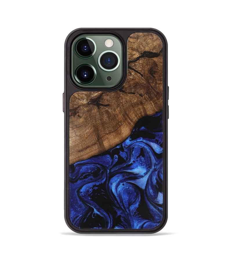 iPhone 13 Pro Wood Phone Case - Dariana (Blue, 746399)