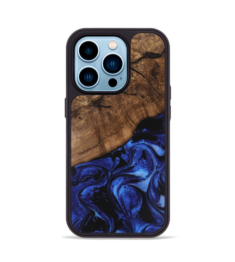 iPhone 14 Pro Wood Phone Case - Dariana (Blue, 746399)