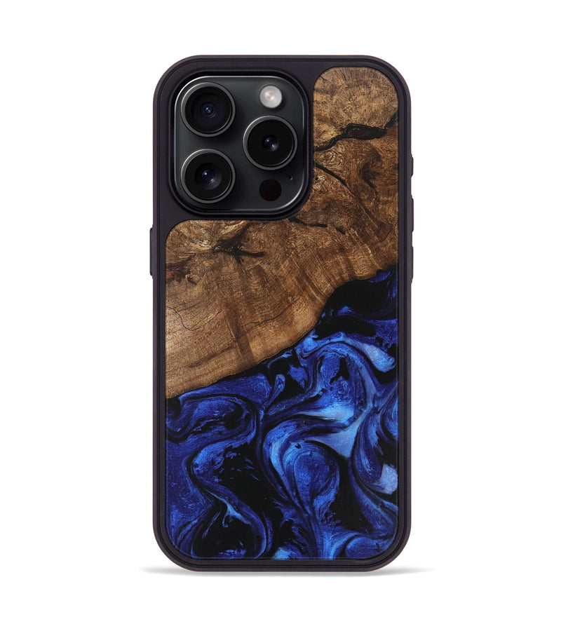 iPhone 15 Pro Wood Phone Case - Dariana (Blue, 746399)