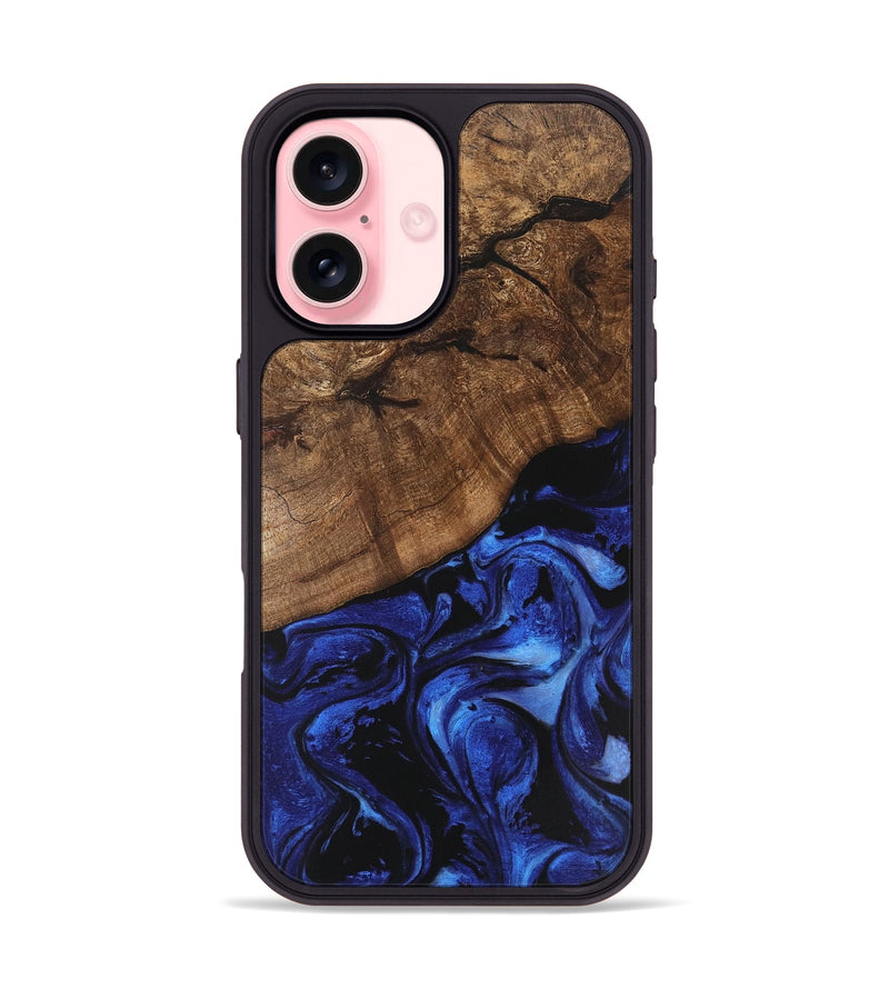 iPhone 16 Wood Phone Case - Dariana (Blue, 746399)