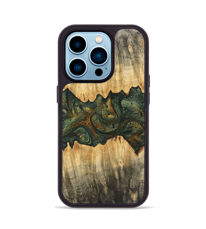 iPhone 14 Pro Wood Phone Case - Jrue (Green, 746400)