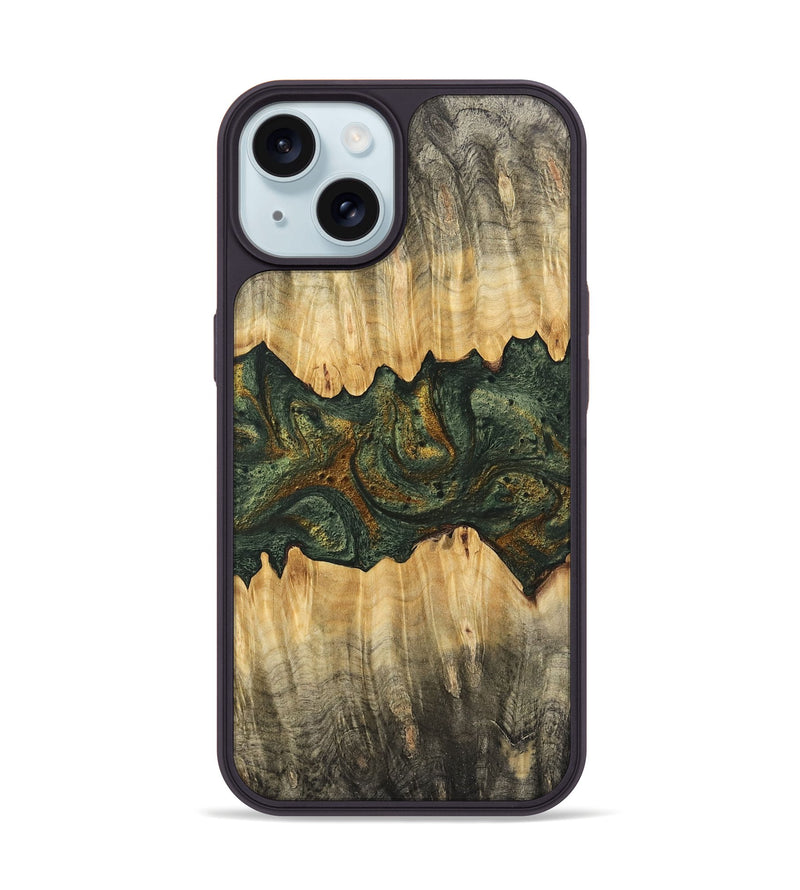 iPhone 15 Wood Phone Case - Jrue (Green, 746400)