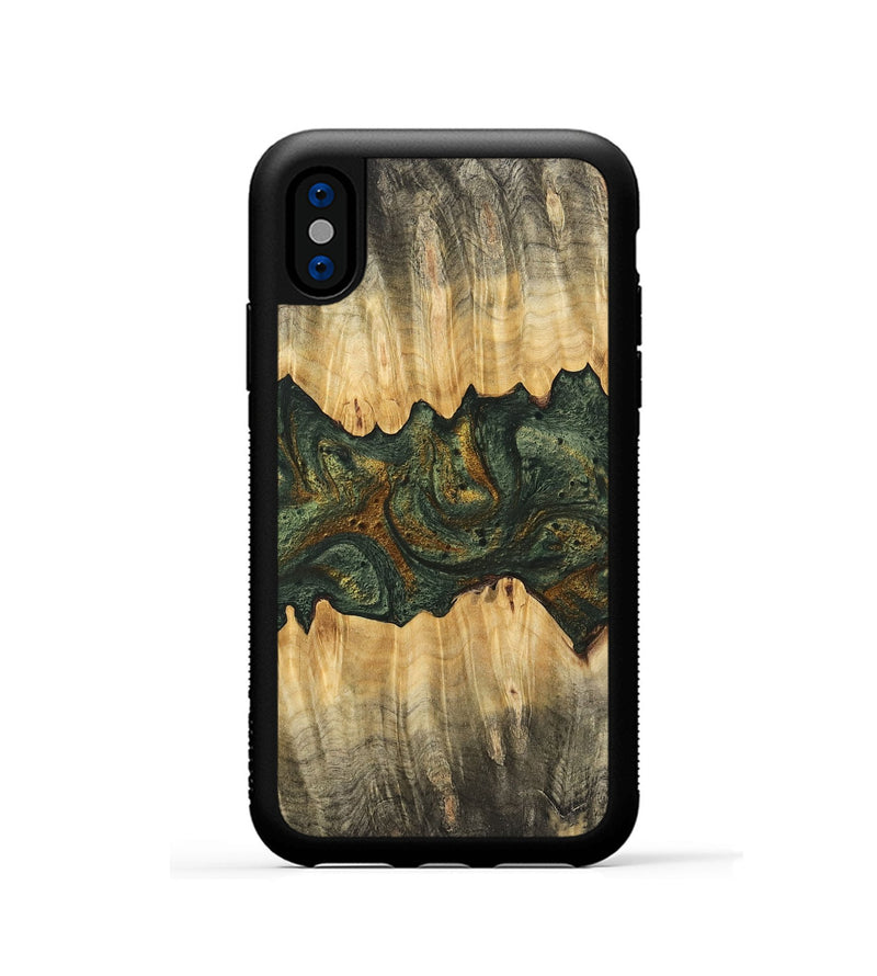 iPhone Xs Wood Phone Case - Jrue (Green, 746400)