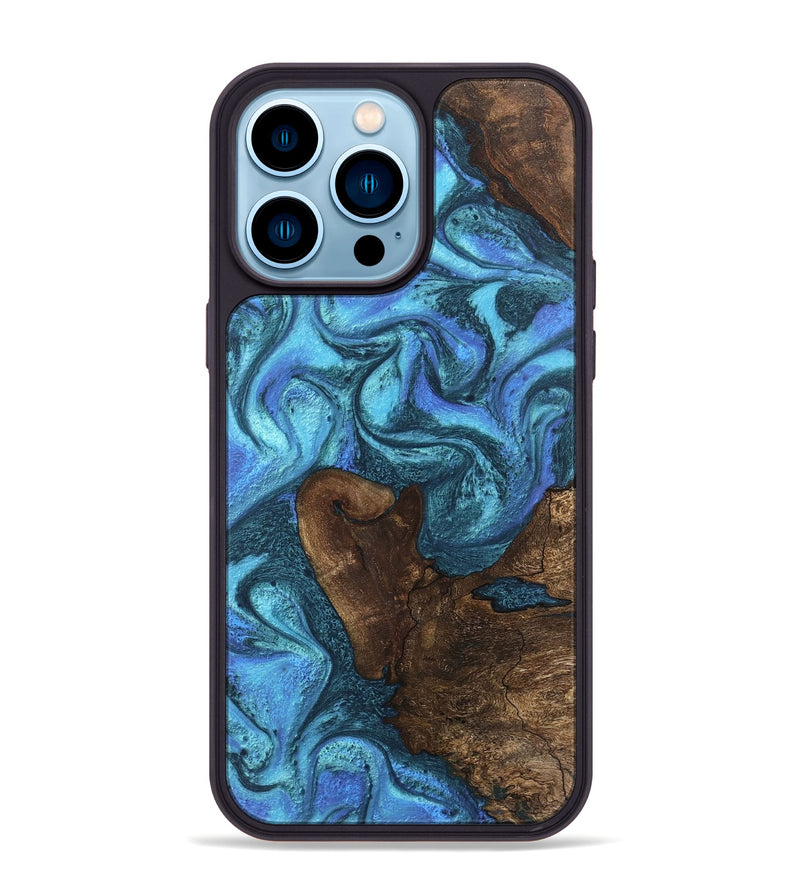 iPhone 14 Pro Max Wood Phone Case - Brody (Blue, 746403)