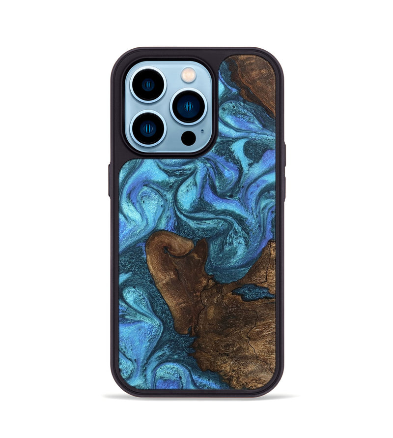 iPhone 14 Pro Wood Phone Case - Brody (Blue, 746403)