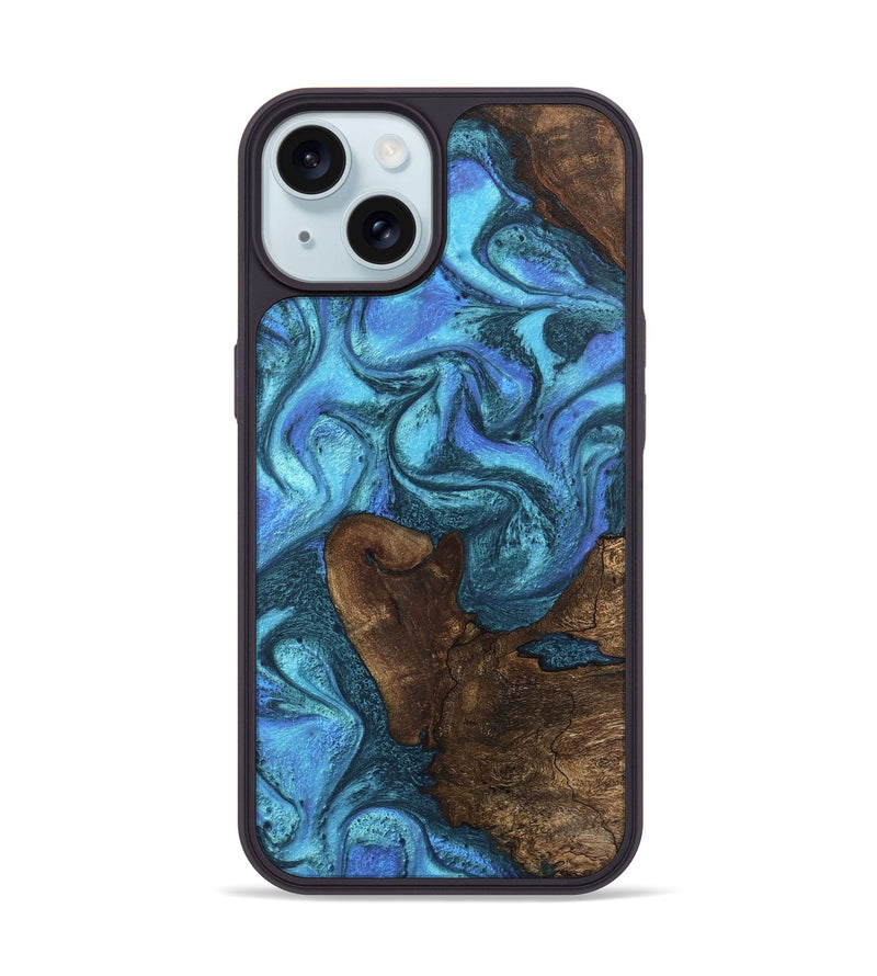 iPhone 15 Wood Phone Case - Brody (Blue, 746403)