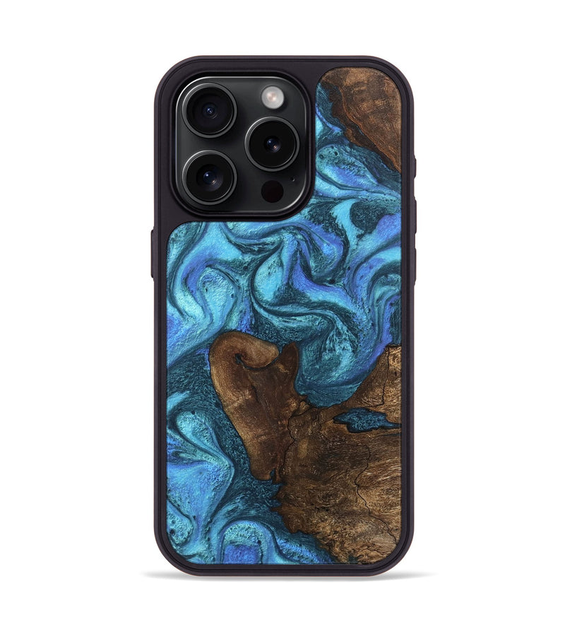 iPhone 15 Pro Wood Phone Case - Brody (Blue, 746403)