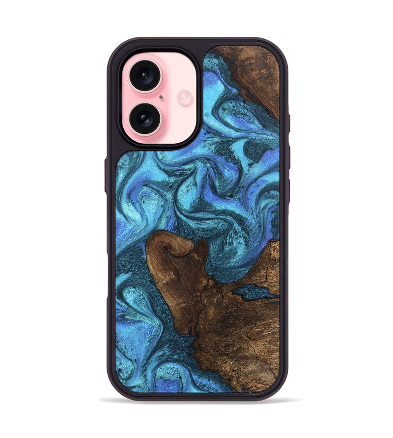 iPhone 16 Wood Phone Case - Brody (Blue, 746403)