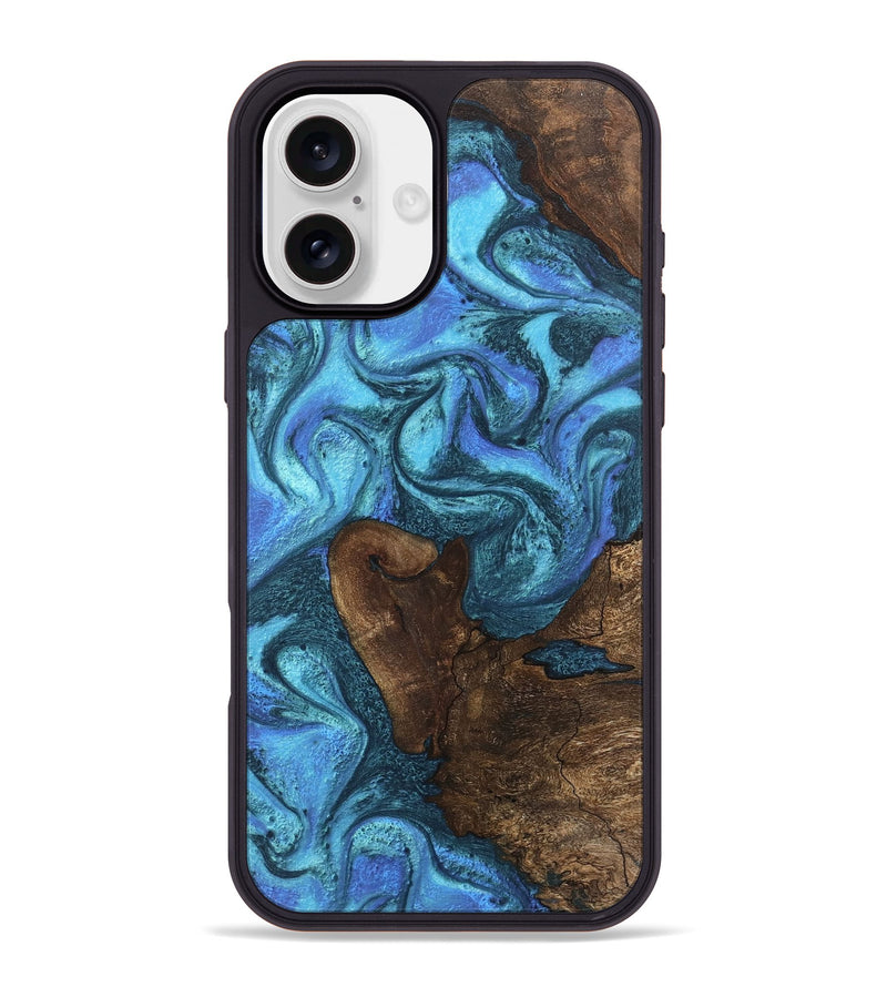 iPhone 16 Plus Wood Phone Case - Brody (Blue, 746403)