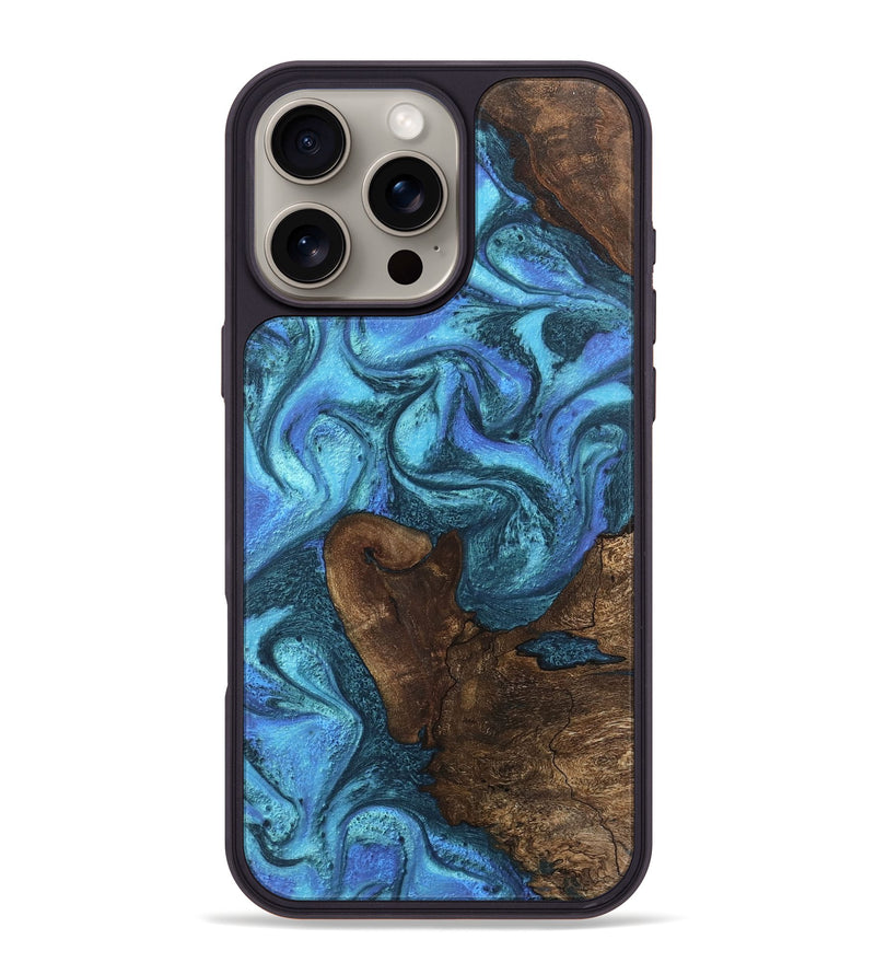 iPhone 16 Pro Max Wood Phone Case - Brody (Blue, 746403)