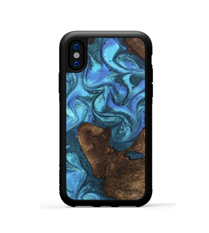 iPhone Xs Wood Phone Case - Brody (Blue, 746403)