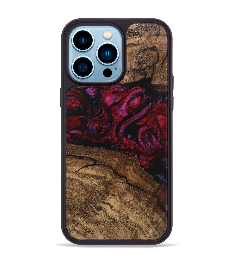 iPhone 14 Pro Max Wood Phone Case - Fiona (Red, 746405)